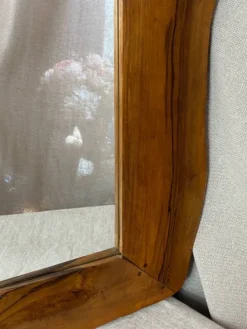 Miroir vintage en bois d’Olivier de forme libre