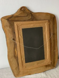 Miroir vintage en bois d’Olivier de forme libre