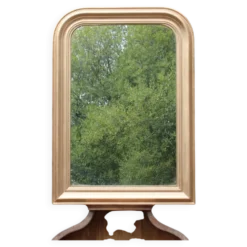 Miroir vintage en bois doré champagne – style Louis-Philippe – 86 × 62 cm
