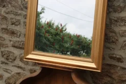 Miroir vintage en bois doré champagne – style Louis-Philippe – 86 × 62 cm