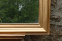 Miroir vintage en bois doré champagne – style Louis-Philippe – 86 × 62 cm
