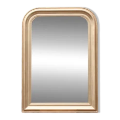 Miroir vintage en bois doré champagne – style Louis-Philippe – 86 × 62 cm