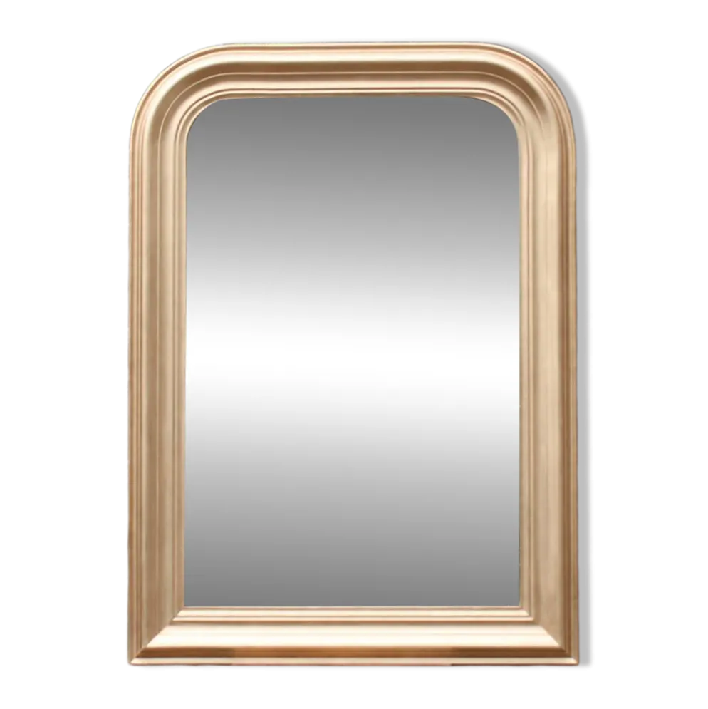 Miroir vintage en bois doré champagne – style Louis-Philippe – 86 × 62 cm