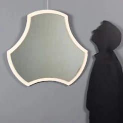 Miroir vintage en bois laqué et verre miroir, design, Italie, années 1970