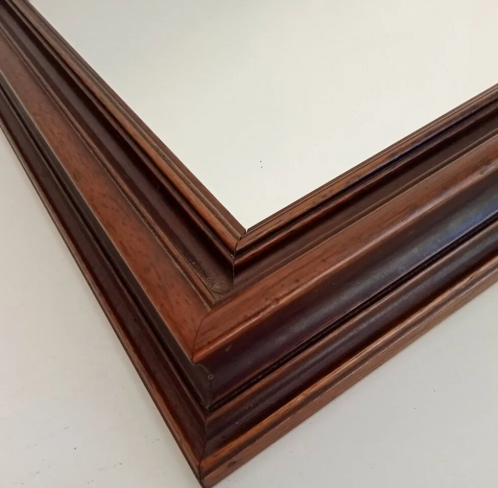 Miroir vintage en bois massif, années 60-70