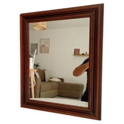Miroir vintage en bois massif, années 60-70