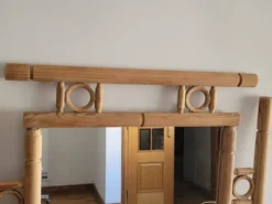 Miroir vintage en bois massif - années 1970