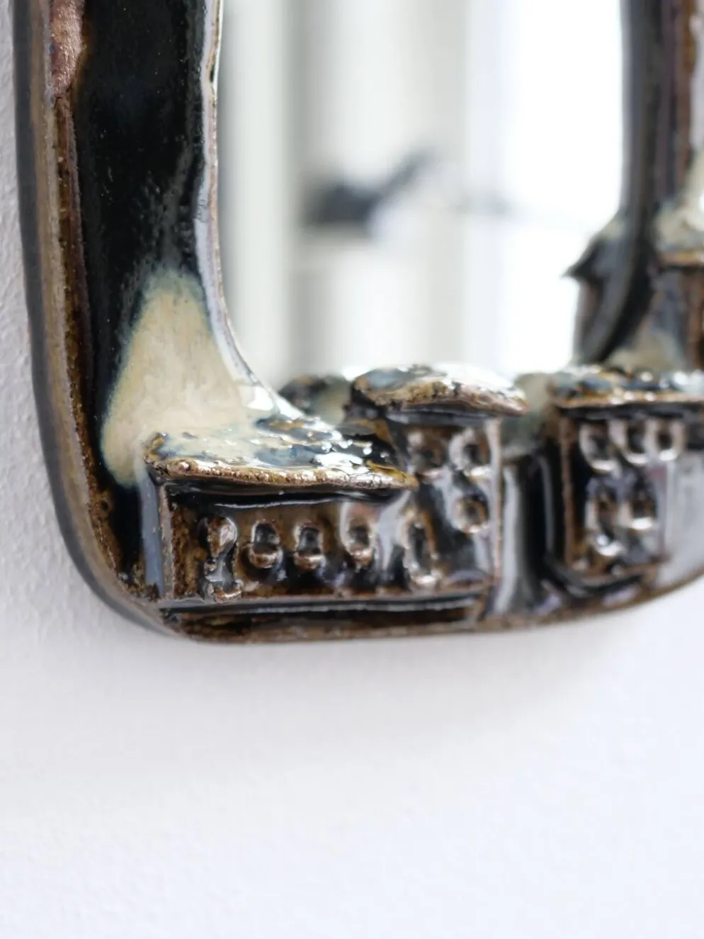 Miroir vintage en céramique