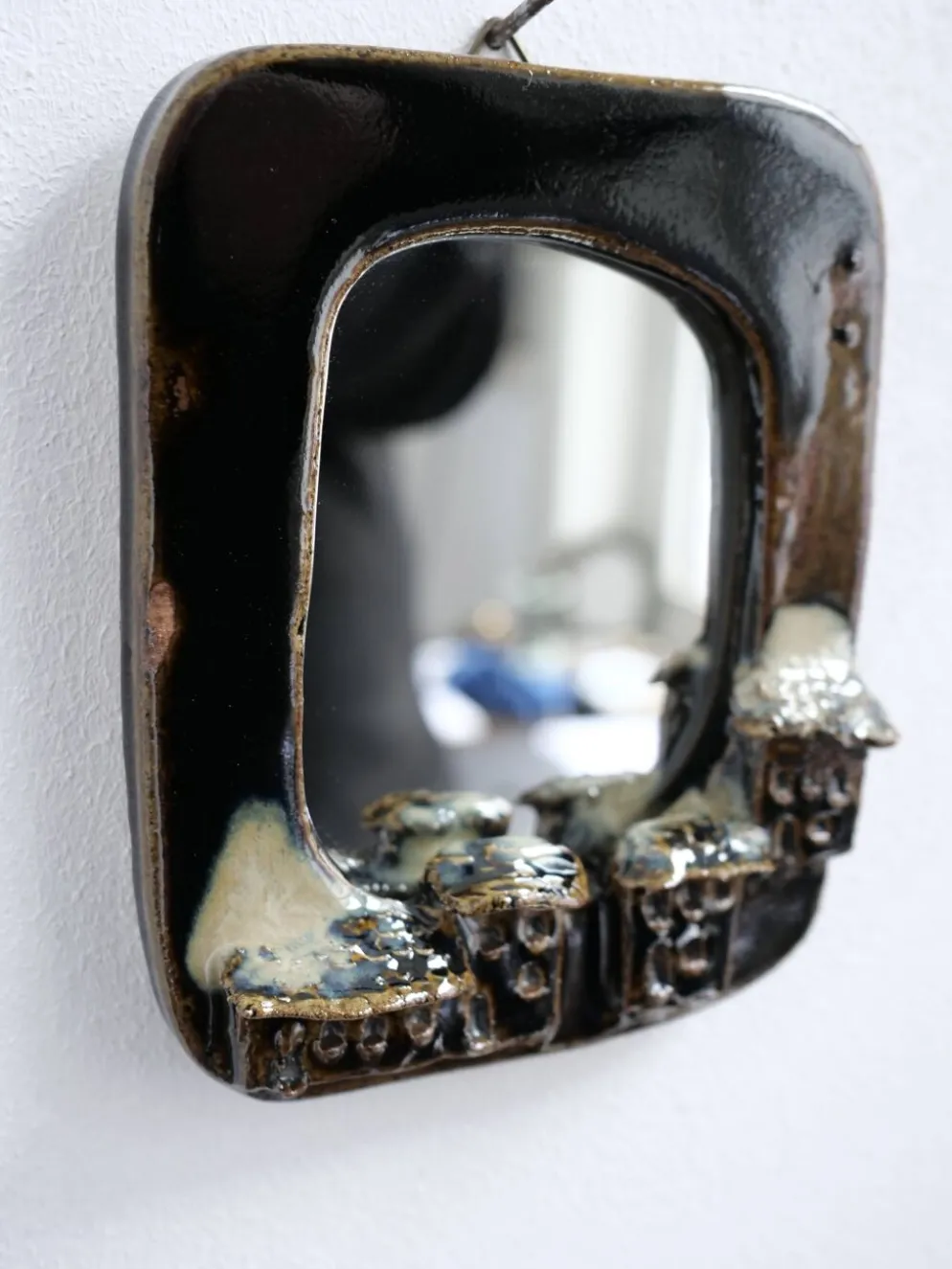 Miroir vintage en céramique