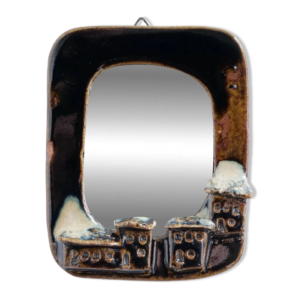 Miroir vintage en céramique
