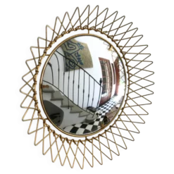 Miroir vintage en Fils de Laiton, modulable, Recouvert d'or fin, 1960-70