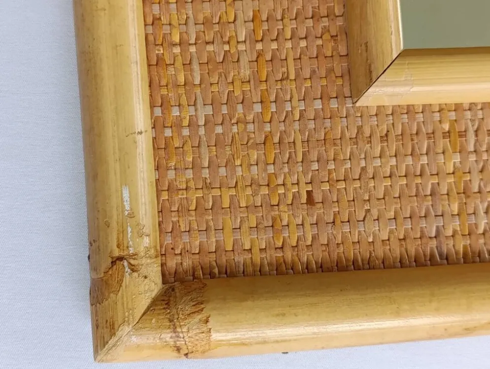 Miroir vintage en rotin Dal Vera
