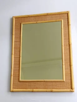Miroir vintage en rotin Dal Vera