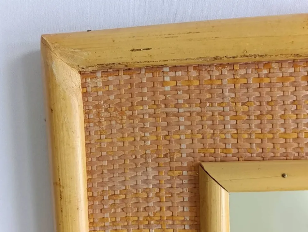 Miroir vintage en rotin Dal Vera