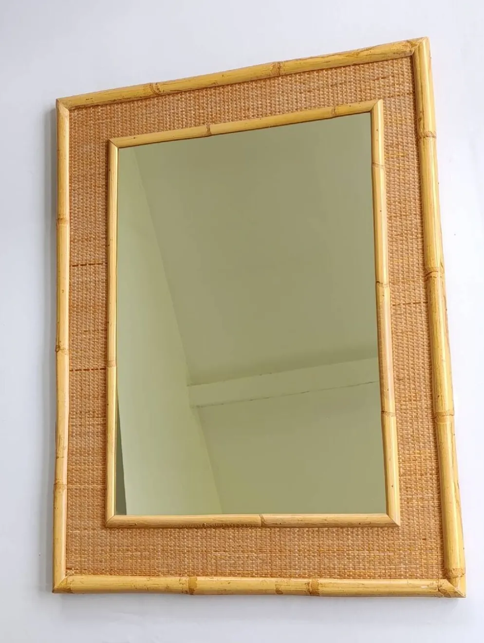 Miroir vintage en rotin Dal Vera