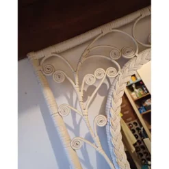 Miroir vintage en rotin et osier