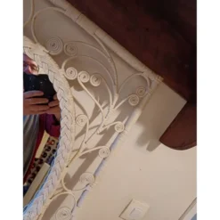 Miroir vintage en rotin et osier