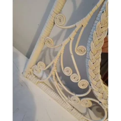 Miroir vintage en rotin et osier