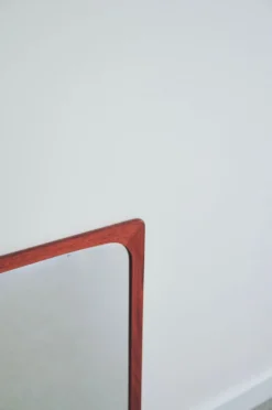 Miroir vintage en teck avec étagère