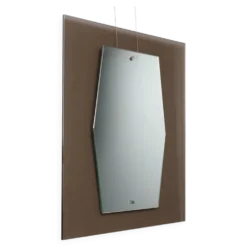 Miroir vintage en verre fumé, design Italie, années 1960