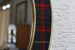 Miroir vintage laiton tissu écossais