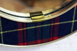Miroir vintage laiton tissu écossais