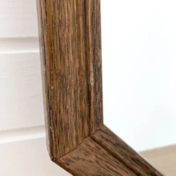 Miroir vintage octogonal bois massif nervuré salle de bain chambre couloir