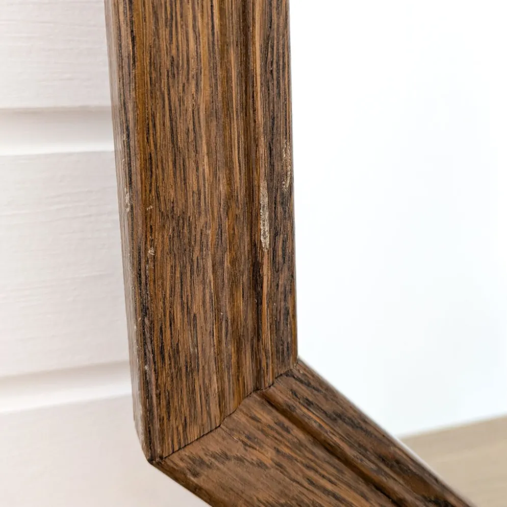 Miroir vintage octogonal bois massif nervuré salle de bain chambre couloir