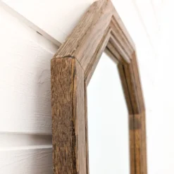 Miroir vintage octogonal bois massif nervuré salle de bain chambre couloir
