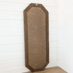 Miroir vintage octogonal bois massif nervuré entrée salle de bain chambre
