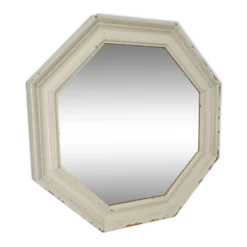 Miroir vintage octogonale biseauté style shabby chic