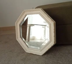 Miroir vintage octogonale biseauté style shabby chic