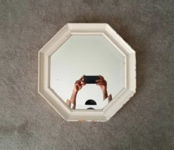 Miroir vintage octogonale biseauté style shabby chic