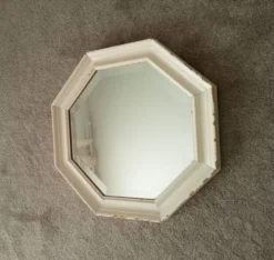 Miroir vintage octogonale biseauté style shabby chic