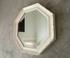 Miroir vintage octogonale biseauté style shabby chic