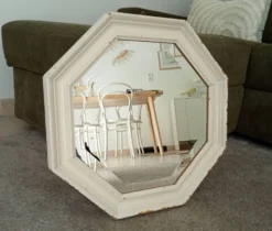 Miroir vintage octogonale biseauté style shabby chic