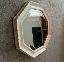 Miroir vintage octogonale biseauté style shabby chic
