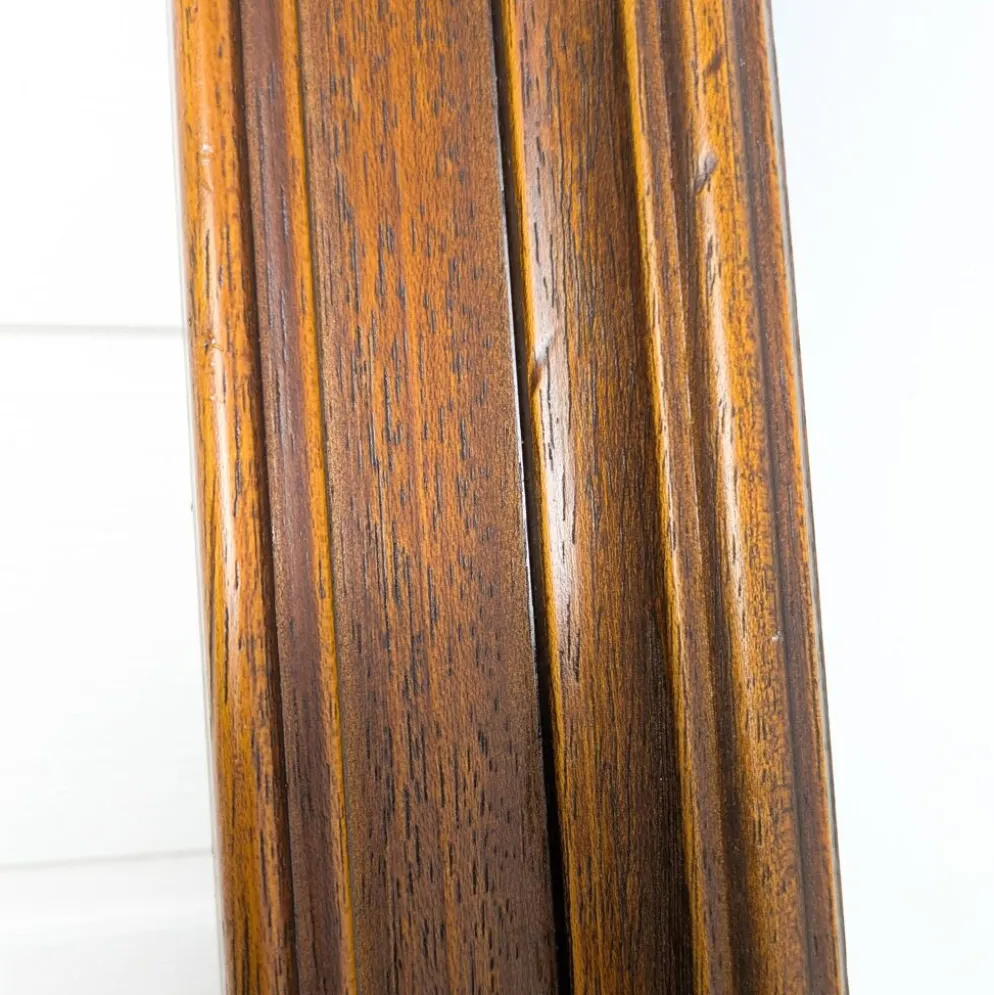 Miroir vintage octogonal en bois massif avec détails sculptés