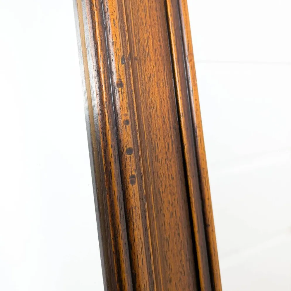 Miroir vintage octogonal en bois massif avec détails sculptés