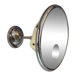 Miroir vintage orientable chromé, grossissant et éclairant, France 1970