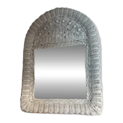 Miroir vintage osier/rotin