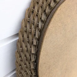 Miroir vintage ovale en osier tressé style bohème