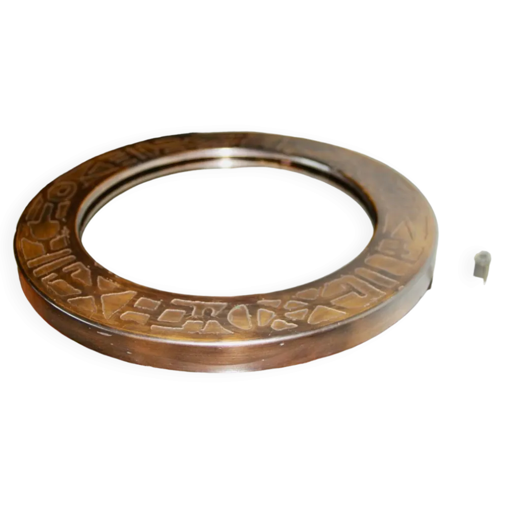 Miroir vintage rond en cuivre par marco fugeri 1960