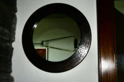 Miroir vintage rond en cuivre par marco fugeri 1960