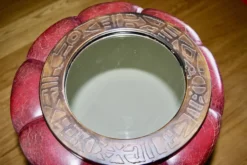 Miroir vintage rond en cuivre par marco fugeri 1960
