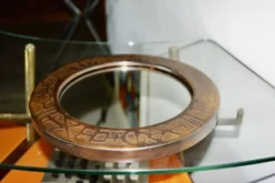 Miroir vintage rond en cuivre par marco fugeri 1960