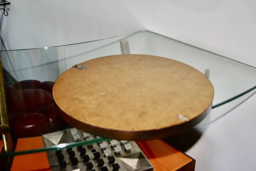 Miroir vintage rond en cuivre par marco fugeri 1960