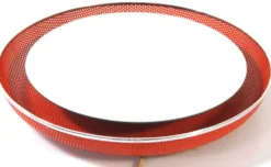 Miroir vintage rouge Mathieu Mategot des années cinquante avec lumière
