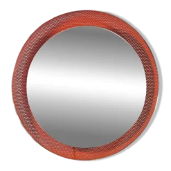 Miroir vintage rouge Mathieu Mategot des années cinquante avec lumière