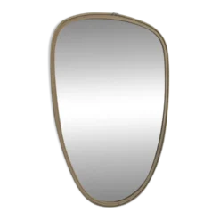 Miroir vintage 1960 rétroviseur asymétrique forme libre - 40 x 26 cm